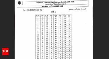RULET answer key 2025 released at admissions.univraj.org: Direct link to download here